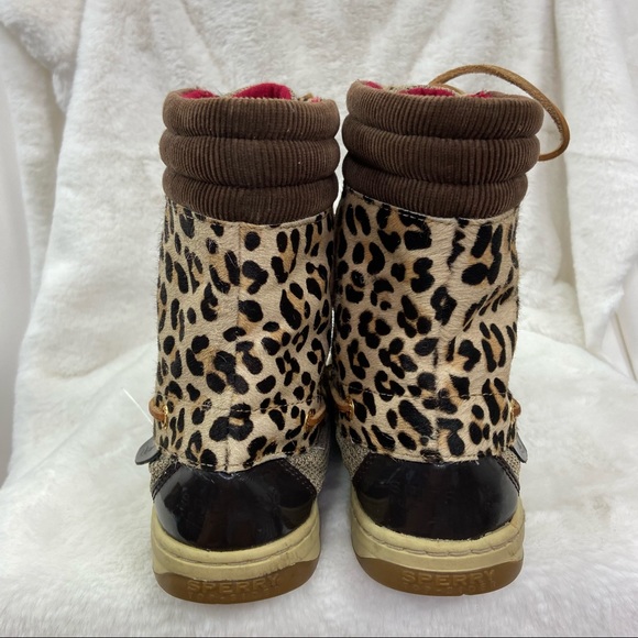Sperry Top-sider Hikerfish Women's Brown Leopard Ankle BOOTS. Size 8M - Picture 12 of 13